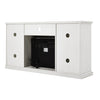 White Cabinet Entertainment Unit Living Room with 3 LED Flame Electric Fireplace