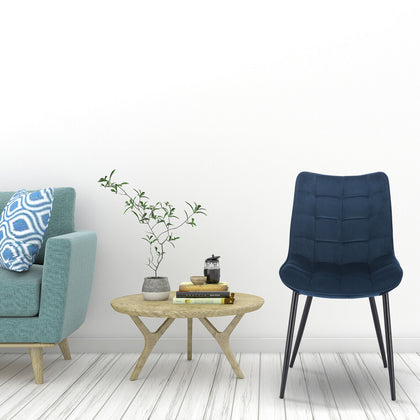 2/4/6x Dining Chairs w/ Velvet Padded Seat Kitchen Breakfast Chairs Living Room