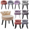 Low Backrest Piano Seat Vanity Makeup Stool Dressing Table Pouffe Fabric Velvet