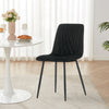 2X Dining Chairs Velvet Padded Seat With Metal Legs Fishtail Line Design Black
