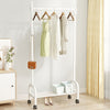 Black Metal Clothes Rail Rack Garment Stand Corner Open Wardrobe with Shelf
