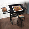Adjustable Drafting Table Art Craft Drawing Desk w/Stool Architect Desk Stand