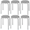 Set of 6 Metal Stacking Stools Round Nesting Bar Stool with X-shape Connection