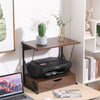 2-Tier Desktop Printer Stand Holder Shelf Printer Stand with Storage Drawer
