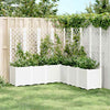 Garden Planter with Trellis - White Polypropylene Flower Pot Box, Rattan , V1Z4