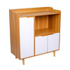 Kitchen Storage Cabinet Wooden Buffet Sideboard Cupboard 3 Doors 4 Layer Shelves