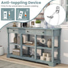 3-Tier Console Table Wooden Sofa Side Table W/ Storage Shelves & 3 Drawers