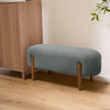 Upholstered Sherpa Long Bench End Of Bed Stool Side Chair Seat with Wood Legs