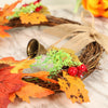 Halloween Autumn Maple Leaves Wreath Front Door Garland Hanging Plants with LED
