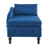 Upholstered Lounge Sofa with Armrest Chaise Sofa with Storage and Pillow Blue