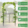 Metal Arch Trellis Arbour for Climbing Plants with Gate - 7ft
