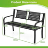 127CM Garden Bench Outdoor Bench for 2-3-Persons Black