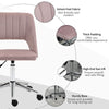 Vinsetto Mid-Back Swivel Home Office Chair Scallop Computer Chair Pink