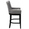 Kitchen Counter High Chair Linen Padded Seat Breakfast High Bar Stool w/Footrest