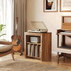 Record Player Stand, Large Wooden Vinyl Album Turntable Cabinet for Living Room