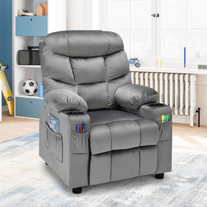 Adjustable Larger Kids Lounge Recliner Chair with 2 Cup Holders