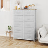 10-Drawer Fabric Storage Organizer, Wood Top, Steel Frame, Dresser