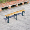 2x Natural Wooden Folding Bench Outdoor Garden Picnic Trestle Dining Chair 5.8ft