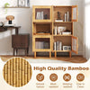 Small Corner Sideboard Storage Organizer Bamboo Cabinet-Natural
