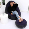 Inflatable Lazy Chair with Footstool Relax Lounge Chair Accent Sofa Chair