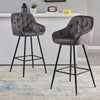 2* Velvet Bar Stools Breakfast Bar stool Pub Chairs Padded Seat Metal Leg CLIPOP
