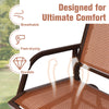 Outdoor Swing Glider Chair Cozy Patio Bench Steel Rocking Garden Loveseat Brown