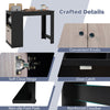 Kitchen Counter Height Dining Table with Storage Cabinet-Black