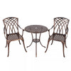 Bronze Bistro Set Outdoor Patio Garden Furniture Table & 2 Chairs Metal