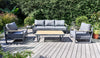 Aluminium Outdoor Garden Furniture- 5 Seat Lounge Sofa Set Grey - Modern Look!