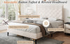 4ft6 Double Bed Frame Upholstered Platform Bed with Adjustable Headboard Velvet