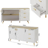 140cm Wooden Sideboard Cabinet Storage Buffet Cupboard 2 Doors & 3 Drawers White