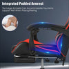Massage Gaming Chair Leather Racing Office Executive Recliner with Leg Rest Red