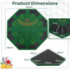 Anti-Slip Blackjack Board Game Mat 120CM 8-Player Foldable Poker Table Top-Green