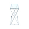 Tempered Glass Side Console Table Hallway Rectangular Desk X Shape Metal Frame