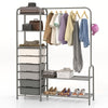 Heavy Duty Clothes Rack 3-Tier Open Shelves & 2-Tier Metal Shoe Rack w/ Drawers
