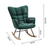 Upholstered Linen Fabric Rocking Chair Single Sofa Armchair Relaxing Padded Seat