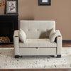 2 Seater Linen Fabric Pull Out Sofa Bed Living Room Recline Seating Sleeper