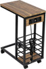 Removable Side Table With Wheels and USB Port End Table Beside Sofa Nightstand