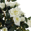 Artificial White Rose Flower Tree Potted Fake House Plant Home Outdoor Décor New