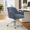Velvet Upholstered Office Chair Wheeled Adjustable Swivel Computer Desk Armchair