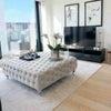 Footstool square Upholstered Coffee Table velvet chesterfield Foot Stool Pouffe