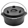 Pre-Seasoned Cast Iron Outdoor/Camping Dutch Oven Stew Pot with Handle and Lid