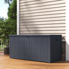 Dark Grey Garden Storage Box 430L Plastic Outdoor Patio Lockable Waterproof Lid
