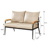 Single/Double/Triple Sofa Armchair Faux Leather Cushion Seat Metal Frame Armrest