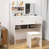 Dressing Table w/Mirror Modern Make up Desk Vanity Table Set+Stool White UK
