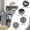 Bathroom Floor Cabinet Free Standing Storage Cupboard-Grey