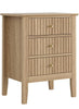 HEYZOEY Bedside Table Chest of 3 Drawers, Bedside Cabinet Wooden Nightstand, Oak