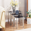 3x Black Marble Tempered Glass Side End Table Nested Table Stainless Steel Tubes