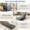 3-in-1 Convertible Sofa Bed Sleeper Chair Dark Grey