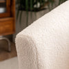 Tub Chair Boucle Fabric Cream Wooden Legs Armchair Living Room Modern Office
